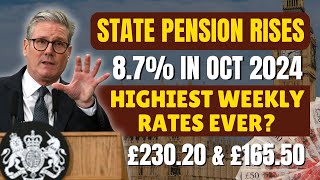 State Pension Rises 87 in Oct 2024 Weekly Rates Now £23020 amp £16550 [upl. by Lamson519]