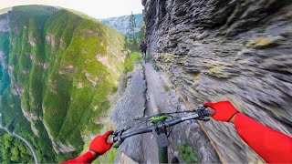 RISKIEST Mountain Bike Ride of My Life 1000ft Drop [upl. by Riffle]