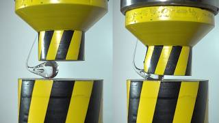 HYDRAULIC PRESS AND THE STRONGEST GLASS RUPERTS DROP [upl. by Zanahs]