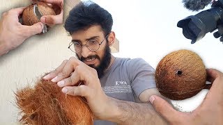 OPENING COCONUT AT HOME FIRST TIME [upl. by Romano]