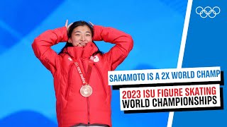 Sakamoto Kaori on becoming double world champion in Saitama Japan 2023 I Press conference [upl. by Ettennej934]