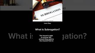 What is Subrogation insurance automobile exampreparation property life [upl. by Mylo359]