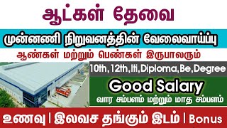 💥Free Room FoodGood SalaryTirupur ampErode Job Vacancy 2024 TamilJobs Today Openings [upl. by Niwrad]