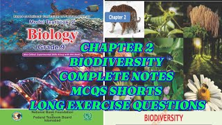 CHAPTER 2🌴 BIODIVERSITY 🧬MCQS✨🌴EXERCISE🦠🧬Notes 🦠🧫BIOLOGY🌟CLASS 9🥀 NBF✈️FEDERAL BOARD [upl. by Sinnaoi872]