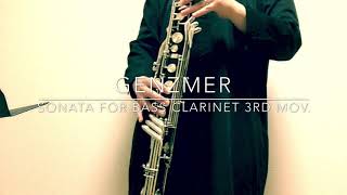 Genzmer sonata for Bass Clarinet 3rd mov [upl. by Ahsatin]