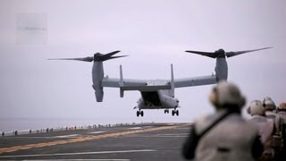 V22 Ospreys Landing On Amphibious Assault Ship [upl. by Koch870]