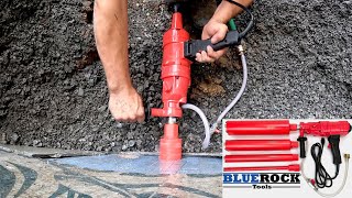 Concrete Core Drill Setup Tips and Drilling Demo BLUEROCK 4Z1 Handheld Drill and Diamond Wet Bits [upl. by Eednyl110]