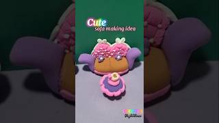 DIY miniature doll house idea👰‍♀️ part 2 sofa making diy youtubeshorts clayart claycraft [upl. by Oinotnaocram]