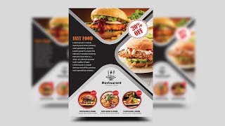 How to Create a Professional Flyer in Photoshop Restaurant Flyer [upl. by Tnomal]