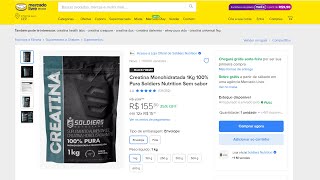 Creatina Monohidratada 1Kg 100 Pura Soldiers Nutrition  Afiliado Mercado Livre [upl. by Armalla305]