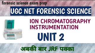 Ion chromatography  principle Instrumentation Hindi  unit 2 UGC NETJRF FORENSIC [upl. by Lebana]