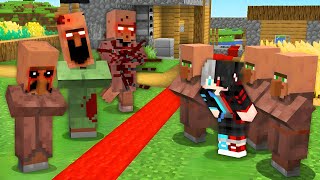 SCARY Villagers SPLIT The Village in Half in Minecraft [upl. by Llezo]