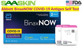 Abbott BinaxNOW™ COVID19 Antigen Self Test Kit  US FDA EUA Approved  Testing Procedure [upl. by Ecirrehs210]