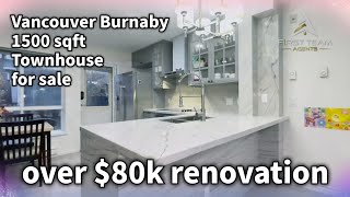 Fully renovated Vancouver Burnaby 1500 sqft Townhouse 7388 Hawthorne Terr Burnaby [upl. by Lehcar]