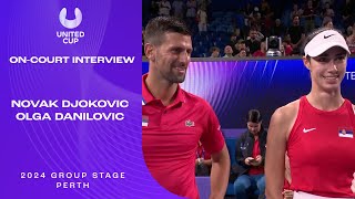 DanilovicDjokovic OnCourt Interview  United Cup 2024 Group E [upl. by Nuri]