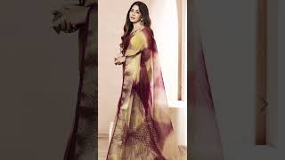 Zari banarasi organza saree price 942 myntra trending vairalshort [upl. by Ahon447]