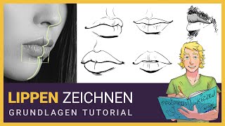 Mund amp Lippen Zeichnen Grundlagen und Basics für Portraits Manga und Concept Art lernen [upl. by Burnie]