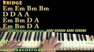 Powerful Major Lazer Piano Lesson Chord Chart  Bm G Em D A [upl. by Irtimd]