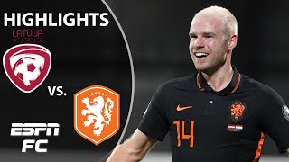 Netherlands beats Latvia as Davy Klaassen strikes again  World Cup Qualifying Highlights  ESPN FC [upl. by Negam]