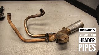 Honda Bros NT400 Restoration Project Part 8 Exhaust and header pipes [upl. by Enttirb]