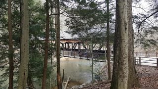 Mohican State Park Hiking Waterfall Gorge Overlook and Covered Bridge [upl. by Torrie822]