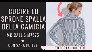 Lo sprone spalla dietro della camicia  tutorial di cucito in sartoria con Sara Poiese [upl. by Enaffit188]