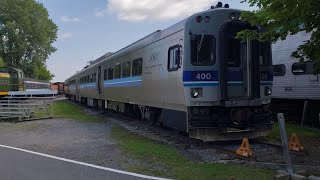 TRAINS AMT Ex Deux Montagnes Line EMU cars plus CN End Cab Switcher at Exporail Museum [upl. by Garvey325]