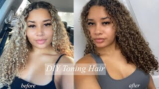 How To DIY Tone Your Blonde Hair Darker At Home Wella Color Charm Demi Permanent 7N  7A [upl. by Feodora]