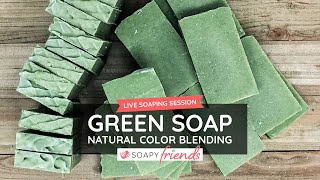 Natural Green Soap natural color blending in cold process soap [upl. by Osicran635]