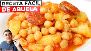 GARBANZOS GUISADOS con CHORIZO 🍲😋 RECETA de la ABUELA potaje TRADICIONAL receta sencilla [upl. by Yajiv835]