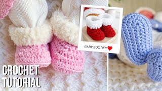 🤗 Keep Tiny Toes Toasty with these QUICK and EASY Crochet Booties for Baby ❤️ [upl. by Hanselka522]