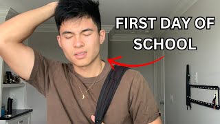 FIRST DAY OF SCHOOL GRWM  VLOG COLLEGE [upl. by Eniamrahs674]