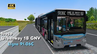 OMSI 2  Ligne 9106C en Iveco Urbanway 18 GNV  Boite ZF   Grand ParisMoulon [upl. by Yahc]