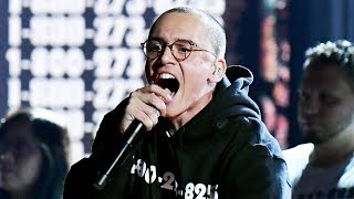 Logic Ends 1800 Grammys Performance With POWERFUL Message To Immigrants [upl. by Nemzzaj751]