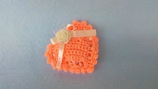 Sacchetto Cuore Bomboniera Uncinetto Tutorial 💕 Corazón Crochet  Saquinho Croche [upl. by Alwin175]