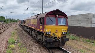 Class 66 propels into Biggleswade Plasmor yard  030620 [upl. by Thilde]