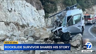 Lake Arrowhead man says hes blessed to be alive after being crushed in massive rockslide [upl. by Areval]