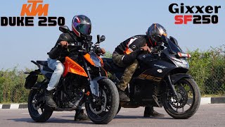 2024 KTM Duke 250 vs Suzuki Gixxer SF 250 Drag Race [upl. by Kruter]