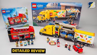 LEGO City 60440 Yellow Delivery Truck amp 60407 Red DoubleDecker Sightseeing Bus detailed review [upl. by Siol586]