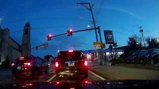 Evening drive through Attleboro Massachusetts and Pawtucket Rhode Island [upl. by Hilliard]