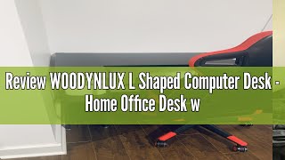 Review WOODYNLUX L Shaped Computer Desk  Home Office Desk with Shelf Gaming Desk Corner Table for [upl. by Otha270]