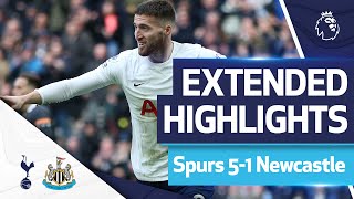 Spurs thrash Newcastle in race for Premier League top four EXTENDED HIGHLIGHTS SPURS 51 NEWCASTLE [upl. by Nyleimaj]