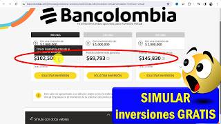 Como SIMULAR una INVERSION en Bancolombia [upl. by Odette]