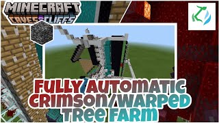 MCPE  Fully Automatic WarpedCrimson Fungus Tree Farm Minecraft Bedrock 117 minecraftfarms  KJ [upl. by Ennayt]