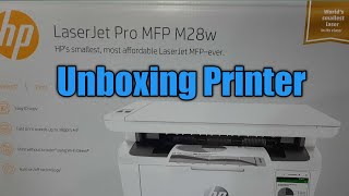 HP LASERJET PRO MFP M28W PRINTER  Unboxing and installation [upl. by Nnylf]