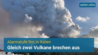 Vulkaneruptionen in Italien Ätna und Stromboli brechen spektakulär aus [upl. by Elletnuahs]