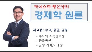 경제학 원론 4강 수요의 소득탄력성공급곡선 [upl. by Elocn]