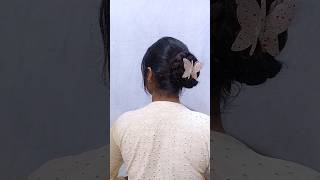 Try this attractive bun hairstyle hack😍 hairstyle hack bun hairtutorial shots viral [upl. by Ycal445]