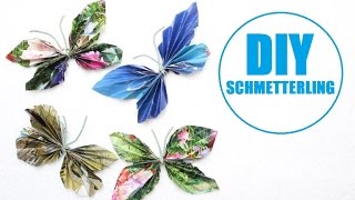 DIY  Schmetterlinge Basteln  falten Ostern Deko Idee [upl. by Kary]