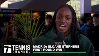 Sloane Stephens talks 3 hour of 16 minute match in Madrid  Madrid First Round [upl. by Haisoj]